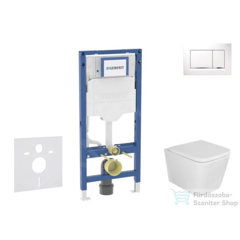 Geberit Duofix falra szerelhető WC szett, Kielle Arkas I WC soft close ülőkével, Geberit Sigma 30 fehér/króm nyomólappal SANI11CA3108B