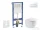 Geberit Duofix Basic falra szerelhető WC szett, Kielle OUDEE Vortex rimless+ WC softclose ülőkével, Geberit Delta 50 alpesi fehér nyomólappal SANI11CA31103