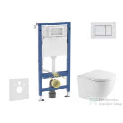   Geberit Duofix Basic falra szerelhető WC szett, Kielle OUDEE Vortex rimless+ WC softclose ülőkével, Geberit Delta 30 alpesi fehér nyomólappal SANI11CA31105