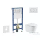 Geberit Duofix Basic falra szerelhető WC szett, Kielle Nefia Vortex rimless+ WC softclose ülőkével, Geberit Delta 01 alpesi fehér nyomólappal SANI11CA31109