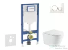 Geberit Duofix falra szerelhető WC szett, Kielle NEFIA Vortex rimless+ WC softclose ülőkével, Geberit Sigma 20 fehér/arany színű nyomólappal, fehér SANI11CA31110