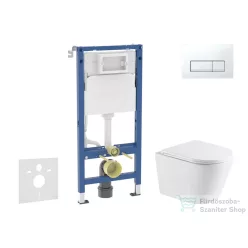   Geberit Duofix Basic falra szerelhető WC szett, Kielle Nefia Vortex rimless+ WC softclose ülőkével, Geberit Delta 50 alpesi fehér nyomólappal SANI11CA31114