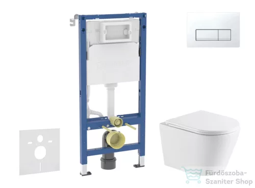Geberit Duofix Basic falra szerelhető WC szett, Kielle Nefia Vortex rimless+ WC softclose ülőkével, Geberit Delta 50 alpesi fehér nyomólappal SANI11CA31114