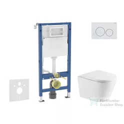   Geberit Duofix Basic falra szerelhető WC szett, Kielle Nefia Vortex rimless+ WC softclose ülőkével, Geberit Delta 20 alpesi fehér nyomólappal SANI11CA31115