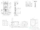 Geberit Duofix Basic falra szerelhető WC szett, Kielle Nefia Vortex rimless+ WC softclose ülőkével, Geberit Delta 20 alpesi fehér nyomólappal SANI11CA31115