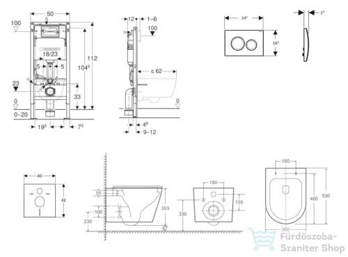 Geberit Duofix Basic falra szerelhető WC szett, Kielle Nefia Vortex rimless+ WC softclose ülőkével, Geberit Delta 20 alpesi fehér nyomólappal SANI11CA31115
