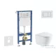 Geberit Duofix Basic falra szerelhető WC szett, Kielle Nefia Vortex rimless+ WC softclose ülőkével, Geberit Delta 30 alpesi fehér nyomólappal SANI11CA31116
