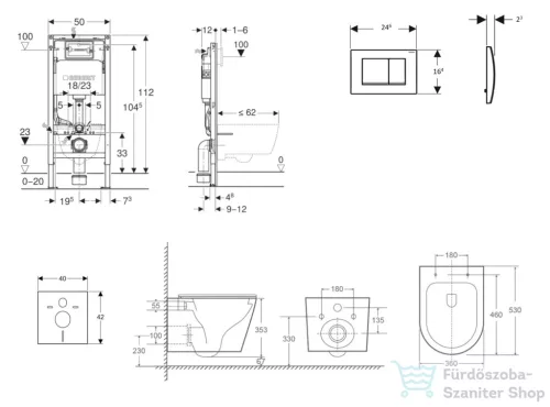 Geberit Duofix Basic falra szerelhető WC szett, Kielle Nefia Vortex rimless+ WC softclose ülőkével, Geberit Delta 30 alpesi fehér nyomólappal SANI11CA31116