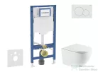 Geberit Duofix falra szerelhető WC szett, Kielle OUDEE Vortex rimless+ WC softclose ülőkével, Geberit Sigma 01 alpesi fehér nyomólappal, fehér SANI11CA31117