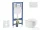 Geberit Duofix falra szerelhető WC szett, Kielle OUDEE Vortex rimless+ WC softclose ülőkével, Geberit Sigma 01 alpesi fehér nyomólappal, fehér SANI11CA31117
