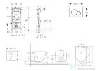 Geberit Duofix falra szerelhető WC szett, Kielle OUDEE Vortex rimless+ WC softclose ülőkével, Geberit Sigma 01 alpesi fehér nyomólappal, fehér SANI11CA31117