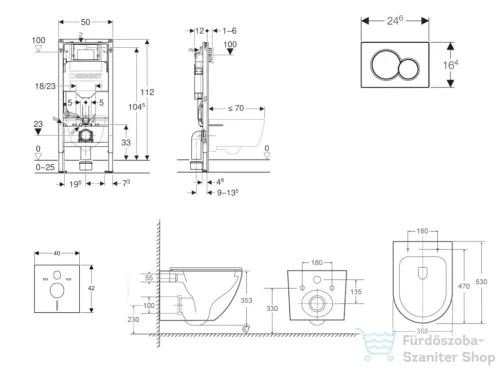 Geberit Duofix falra szerelhető WC szett, Kielle OUDEE Vortex rimless+ WC softclose ülőkével, Geberit Sigma 01 alpesi fehér nyomólappal, fehér SANI11CA31117