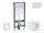 Geberit Duofix Basic falra szerelhető WC szett, Kielle OUDEE Vortex rimless+ WC softclose ülőkével, Geberit Delta 01 alpesi fehér nyomólappal, fehér SANI11CA31120