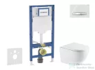 Geberit Duofix falra szerelhető WC szett, Kielle OUDEE Vortex rimless+ WC softclose ülőkével, Geberit Sigma 50 alpesi fehér/króm nyomólappal, fehér SANI11CA31122