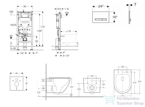 Geberit Duofix falra szerelhető WC szett, Kielle OUDEE Vortex rimless+ WC softclose ülőkével, Geberit Sigma 50 alpesi fehér/króm nyomólappal, fehér SANI11CA31122