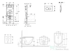 Geberit Duofix Basic falra szerelhető WC szett, Kielle OUDEE Vortex rimless+ WC softclose ülőkével, Geberit Delta 20 alpesi fehér nyomólappal, fehér SANI11CA31126