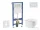 Geberit Duofix Basic falra szerelhető WC szett, Kielle OUDEE Vortex rimless+ WC softclose ülőkével, Geberit Delta 30 alpesi fehér nyomólappal, fehér SANI11CA31127
