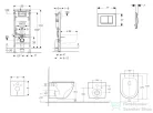 Geberit Duofix Basic falra szerelhető WC szett, Kielle OUDEE Vortex rimless+ WC softclose ülőkével, Geberit Delta 30 alpesi fehér nyomólappal, fehér SANI11CA31127