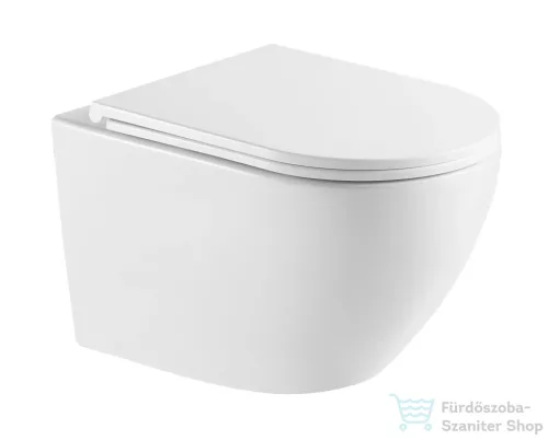 Geberit Duofix Basic falra szerelhető WC szett, Kielle OUDEE Vortex rimless+ WC softclose ülőkével, Geberit Delta 30 alpesi fehér nyomólappal, fehér SANI11CA31127