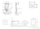 Geberit Duofix falra szerelhető WC szett, Kielle OUDEE Vortex rimless+ WC softclose ülőkével, Geberit Sigma 20 fehér/króm nyomólappal, fehér SANI11CA31129