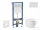Geberit Duofix Basic falra szerelhető WC szett, Kielle OUDEE Vortex rimless+ WC softclose ülőkével, Geberit Delta 01 alpesi fehér nyomólappal, fehér SANI11CA31131