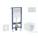 Geberit Duofix Basic falra szerelhető WC szett, Kielle OUDEE Vortex rimless+ WC softclose ülőkével, Geberit Delta 01 alpesi fehér nyomólappal, fehér SANI11CA31131