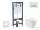 Geberit Duofix falra szerelhető WC szett, Kielle OUDEE Vortex rimless+ WC softclose ülőkével, Geberit Sigma 50 fehér/króm nyomólappal, fehér SANI11CA31133