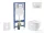 Geberit Duofix falra szerelhető WC szett, Kielle OUDEE Vortex rimless+ WC softclose ülőkével, Geberit Sigma 50 fehér/króm nyomólappal, fehér SANI11CA31133