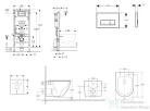 Geberit Duofix Basic falra szerelhető WC szett, Kielle OUDEE Vortex rimless+ WC softclose ülőkével, Geberit Delta 50 alpesi fehér nyomólappal, fehér SANI11CA31136