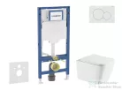 Geberit Duofix falra szerelhető WC szett, Kielle ARKAS I Vortex rimless+ WC softclose ülőkével, Geberit Sigma 01 alpesi fehér nyomólappal, fehér SANI11CA31139