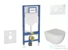 Geberit Duofix falra szerelhető WC szett, Kielle Oudee WC és soft close ülőkével, Geberit Sigma 01 alpesi fehér nyomólappal SANI11CA3113B