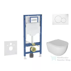   Geberit Duofix falra szerelhető WC szett, Kielle Oudee WC és soft close ülőkével, Geberit Sigma 01 alpesi fehér nyomólappal SANI11CA3113B