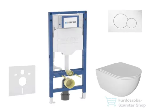 Geberit Duofix falra szerelhető WC szett, Kielle Oudee WC és soft close ülőkével, Geberit Sigma 01 alpesi fehér nyomólappal SANI11CA3113B