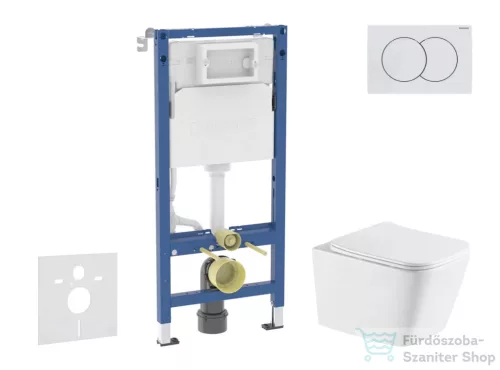 Geberit Duofix Basic falra szerelhető WC szett, Kielle Arkas I WC softclose ülőkével, Geberit Delta 01 alpesi fehér nyomólappal SANI11CA31142