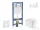 Geberit Duofix falra szerelhető WC szett, Kielle ARKAS I Vortex rimless+ WC softclose ülőkével, Geberit Sigma 20 fehér/arany színű nyomólappal, fehér SANI11CA31143