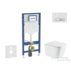   Geberit Duofix falra szerelhető WC szett, Kielle ARKAS I Vortex rimless+ WC softclose ülőkével, Geberit Sigma 50 alpesi fehér/króm nyomólappal, fehér SANI11CA31144
