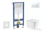 Geberit Duofix Basic falra szerelhető WC szett, Kielle Arkas I Vortex+ WC softclose ülőkével, Geberit Delta 50 alpesi fehér nyomólappal SANI11CA31147