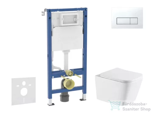 Geberit Duofix Basic falra szerelhető WC szett, Kielle Arkas I Vortex+ WC softclose ülőkével, Geberit Delta 50 alpesi fehér nyomólappal SANI11CA31147