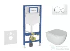 Geberit Duofix falra szerelhető WC szett, Kielle Oudee WC és soft close ülőkével, Geberit Sigma 20 fehér/króm nyomólappal SANI11CA3114B