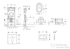 Geberit Duofix falra szerelhető WC szett, Kielle Oudee WC és soft close ülőkével, Geberit Sigma 30 fehér/króm nyomólappal SANI11CA3115B