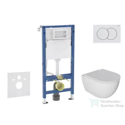   Geberit Duofix falra szerelhető WC szett, Kielle Oudee WC és softclose ülőkével, Geberit Delta01 fehér nyomólappal SANI11CA3116B