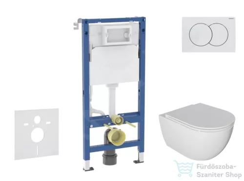 Geberit Duofix falra szerelhető WC szett, Kielle Oudee WC és softclose ülőkével, Geberit Delta01 fehér nyomólappal SANI11CA3116B