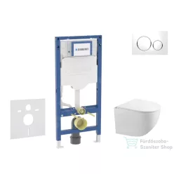   Geberit Duofix falra szerelhető WC szett, Kielle Gaia kompakt WC soft close ülőkével, Geberit Sigma 20 fehér/króm nyomólappal SANI11CA3118B