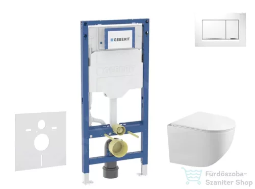Geberit Duofix falra szerelhető WC szett, Kielle Gaia kompakt WC soft close ülőkével, Geberit Sigma 30 fehér/króm nyomólappal SANI11CA3119B