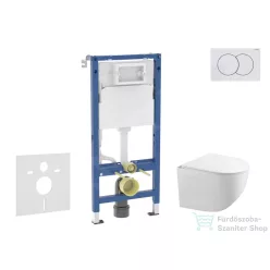   Geberit Duofix falra szerelhető WC szett, Kielle Gaia kompakt WC és soft close ülőkével, Geberit Delta 01 alpesi fehér nyomólappal SANI11CA3120B