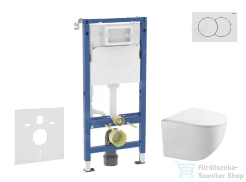 Geberit Duofix falra szerelhető WC szett, Kielle Gaia kompakt WC és soft close ülőkével, Geberit Delta 01 alpesi fehér nyomólappal SANI11CA3120B