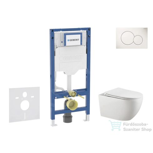 Geberit Duofix falra szerelhető WC szett, Kielle Gaia WC és soft close ülőkével, Geberit Sigma 01 alpesi fehér nyomólappal SANI11CA3121B