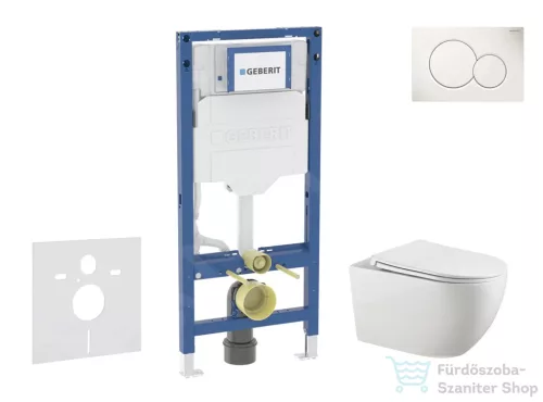 Geberit Duofix falra szerelhető WC szett, Kielle Gaia WC és soft close ülőkével, Geberit Sigma 01 alpesi fehér nyomólappal SANI11CA3121B