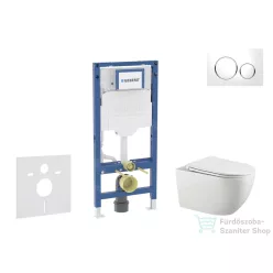   Geberit Duofix falra szerelhető WC szett, Kielle Gaia WC és soft close ülőkével, Geberit Sigma 20 fehér/króm nyomólappal SANI11CA3122B