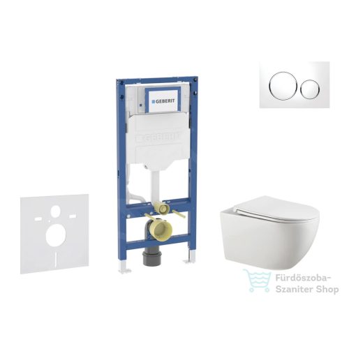 Geberit Duofix falra szerelhető WC szett, Kielle Gaia WC és soft close ülőkével, Geberit Sigma 20 fehér/króm nyomólappal SANI11CA3122B